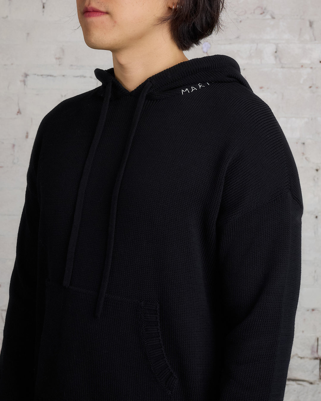 Marni Dischevelled Cotton Hoodie Sweater Black