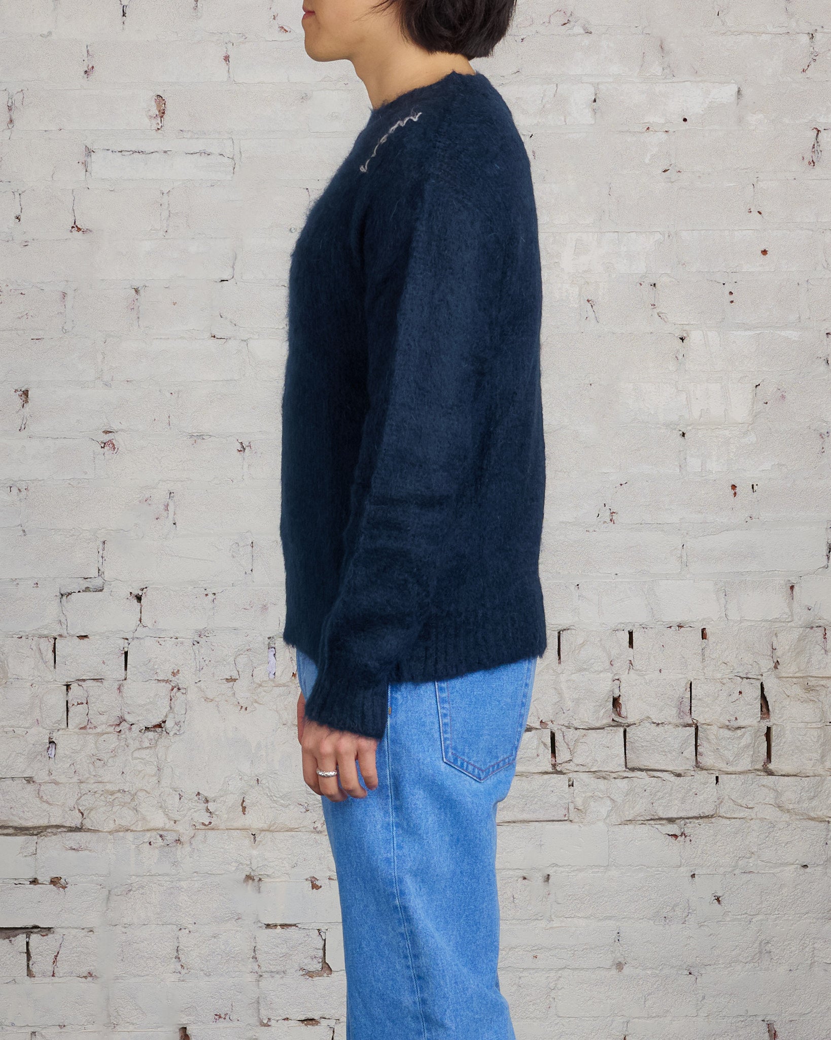 Marni Fuzzy Wuzzy Mohair Crewneck Sweater Midnight – LESS 17