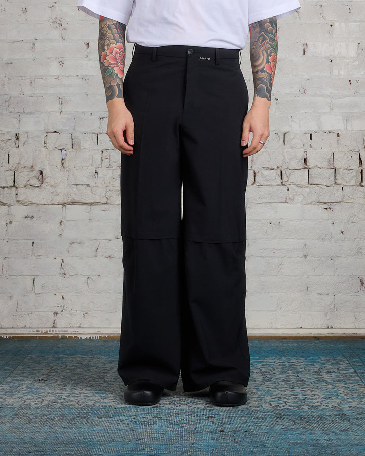 Marni Light Wool Blend Straight Fit Pant Black