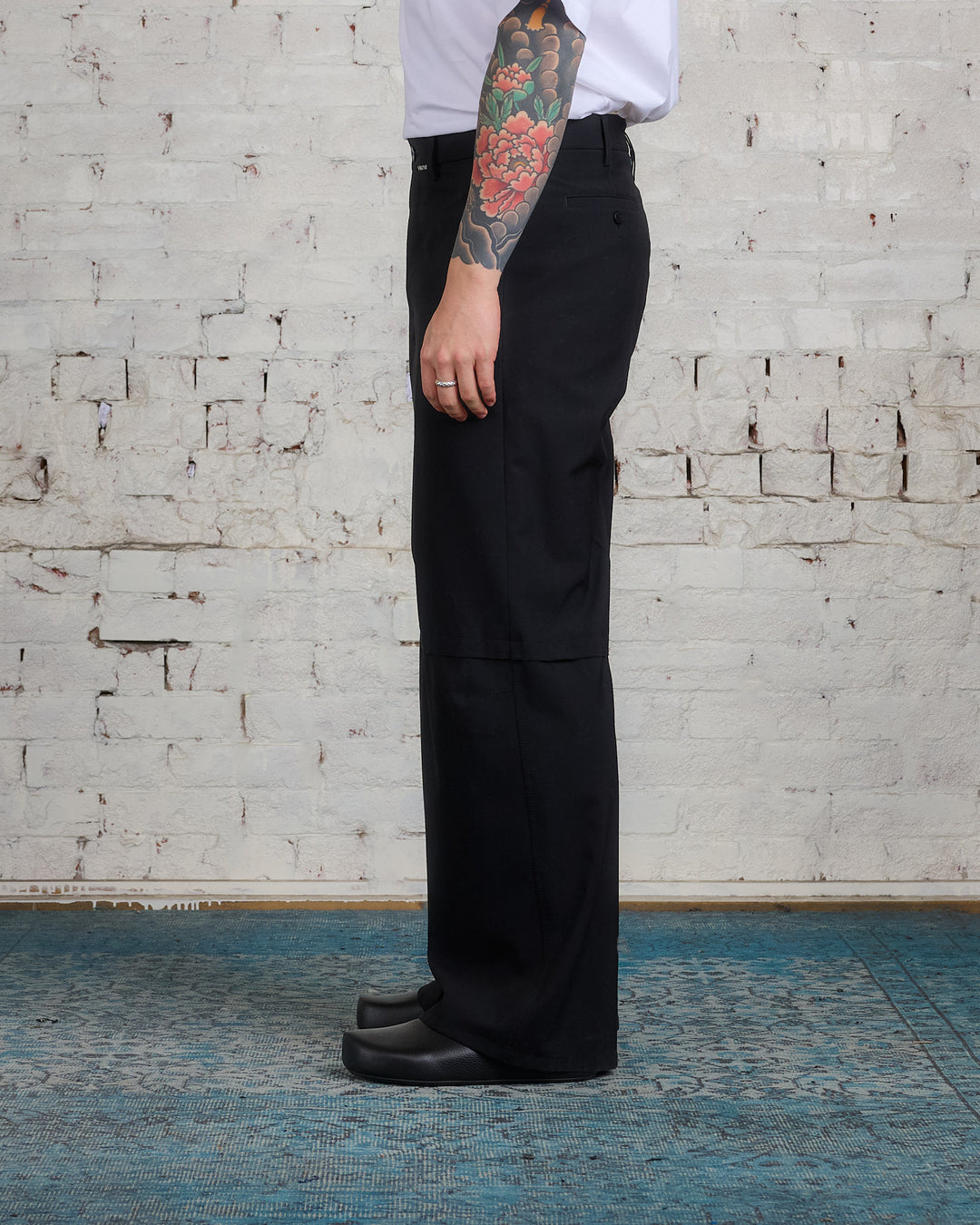 Marni Light Wool Blend Straight Fit Pant Black