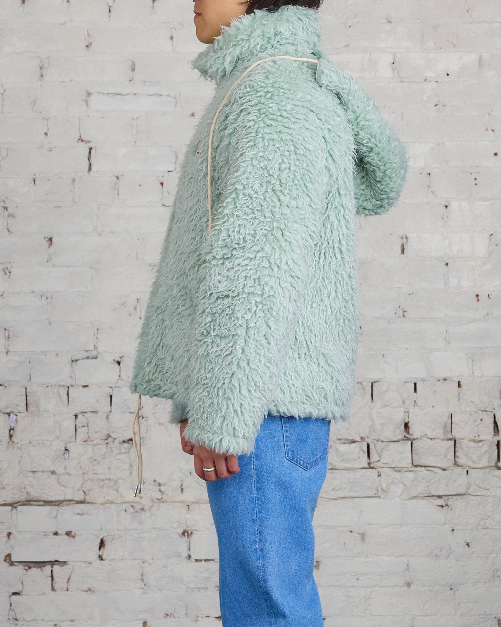 Marni Long Pile Shaggy Faux Fur Jacket Linden Green – LESS 17