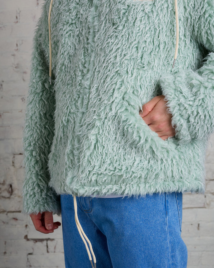 Marni Long Pile Shaggy Faux Fur Jacket Linden Green