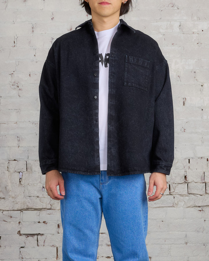 Marni Marble Dyed Denim Button Shirt Black