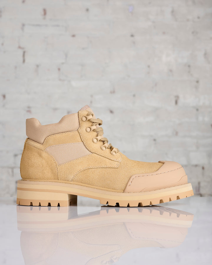 Marni Canvas Suede Patchy Boot Gold Sand