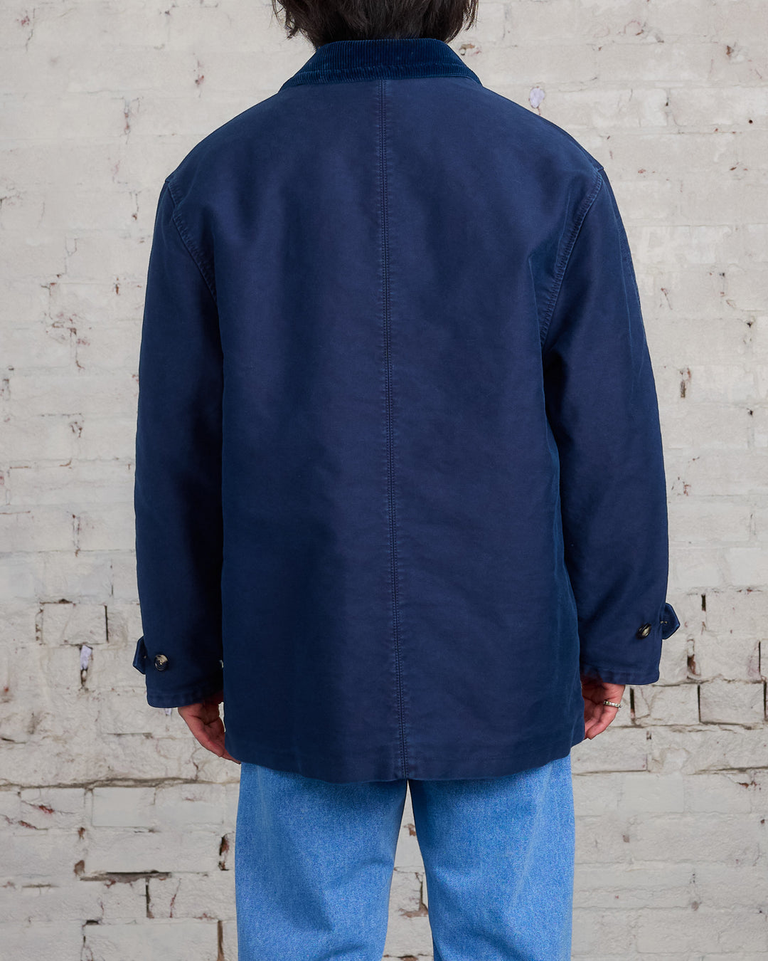 Marni Moleskin Satin Deck Jacket Light Navy