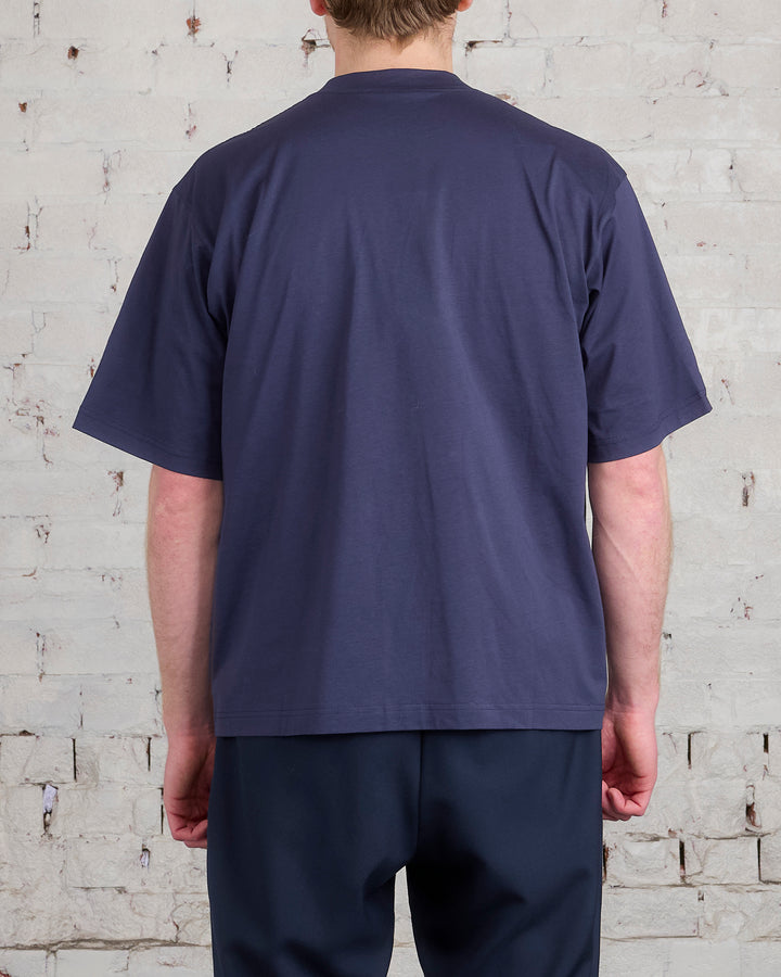 Marni Organic Cotton Jersey Logo T-Shirt Blue-Black