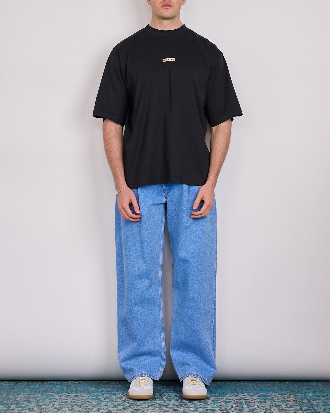 Marni Organic Cotton Jersey Patch Logo T-Shirt Black