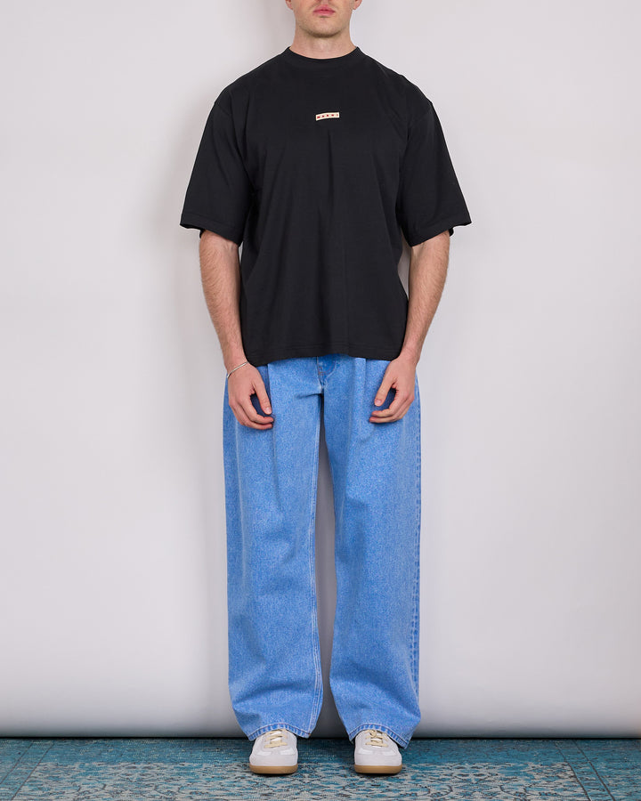 Marni Organic Cotton Jersey Patch Logo T-Shirt Black