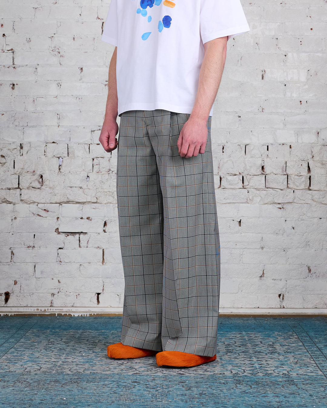 Marni Runway Suiting Trouser Blue-Black Plaid