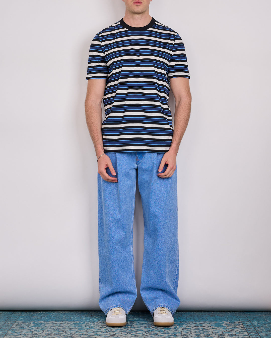 Marni Striped Organic Cotton Jersey T-Shirt Black