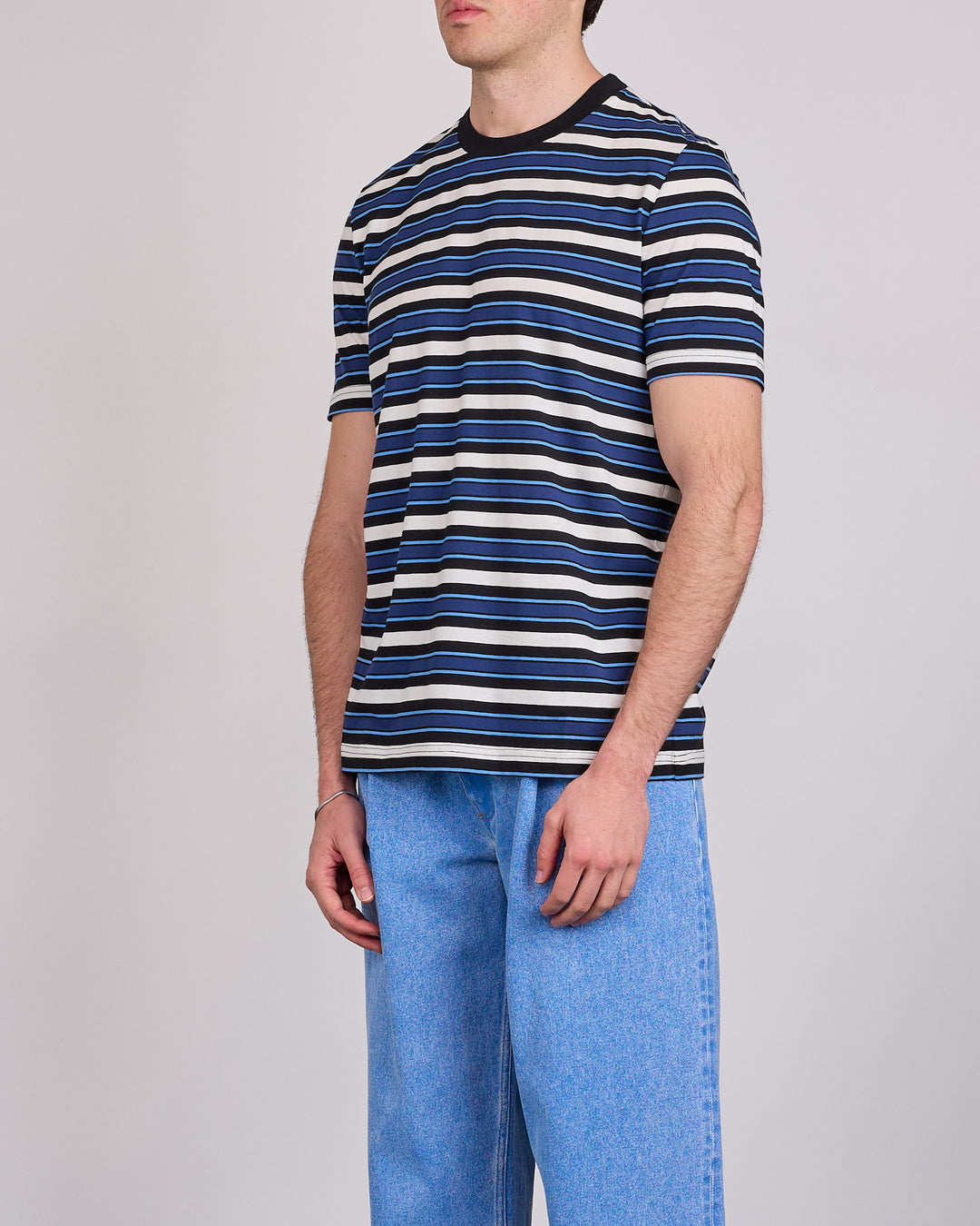 Marni Striped Organic Cotton Jersey T-Shirt Black