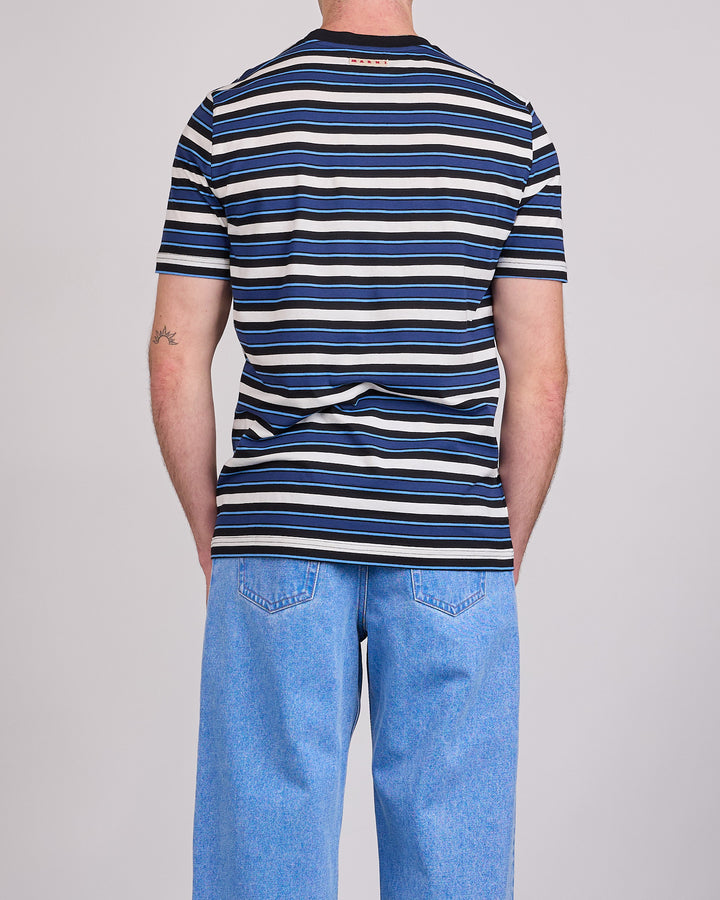 Marni Striped Organic Cotton Jersey T-Shirt Black