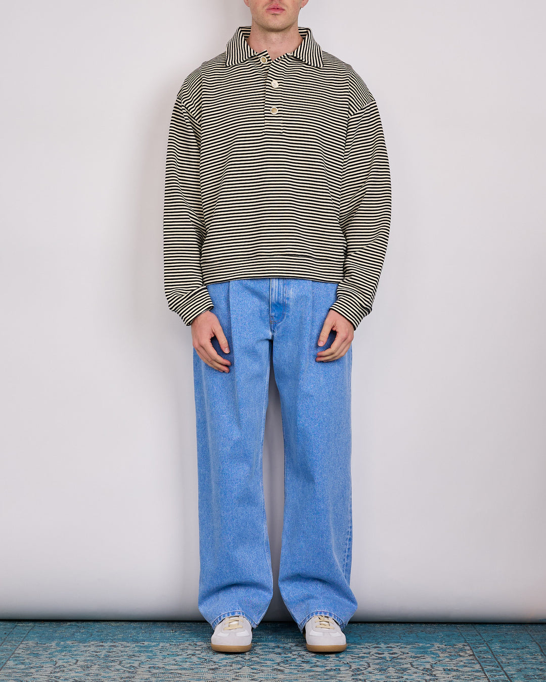 Marni Striped Yarn-Dyed Collar Sweatshirt Black