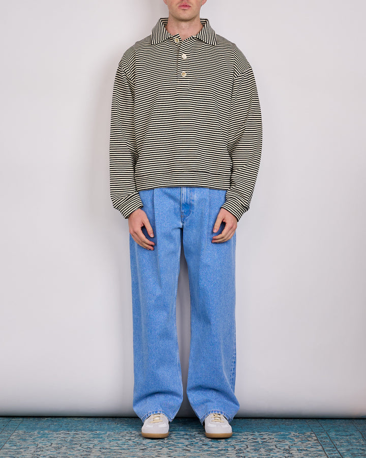 Marni Striped Yarn-Dyed Collar Sweatshirt Black