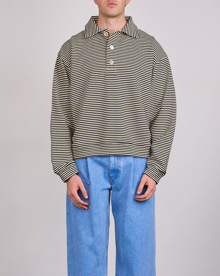 Marni Striped Yarn-Dyed Collar Sweatshirt Black