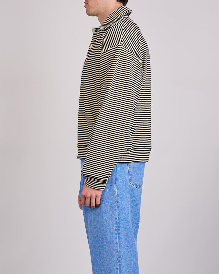 Marni Striped Yarn-Dyed Collar Sweatshirt Black