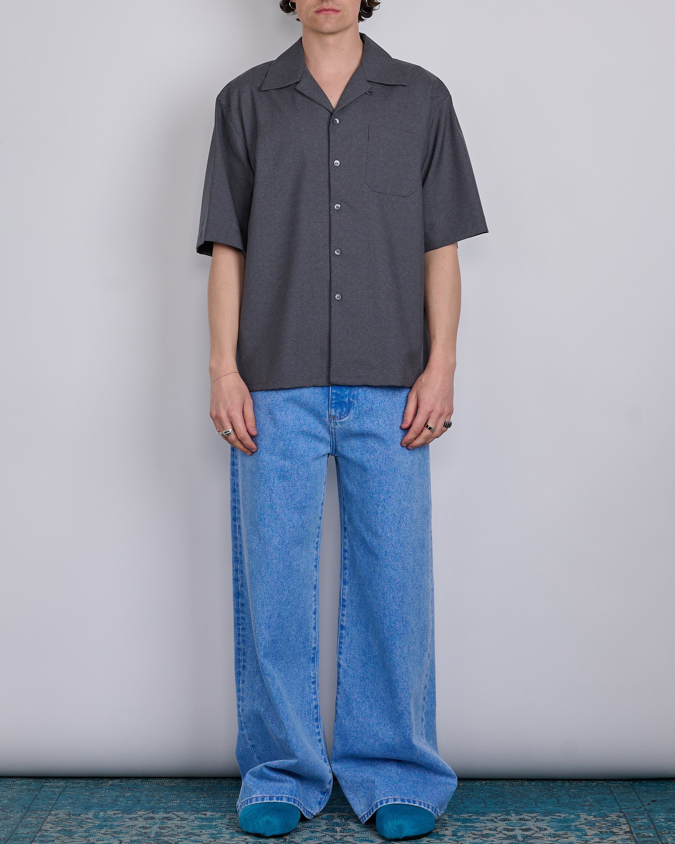 Marni Tropical Wool Bowling Button Shirt Graphite – LESS 17