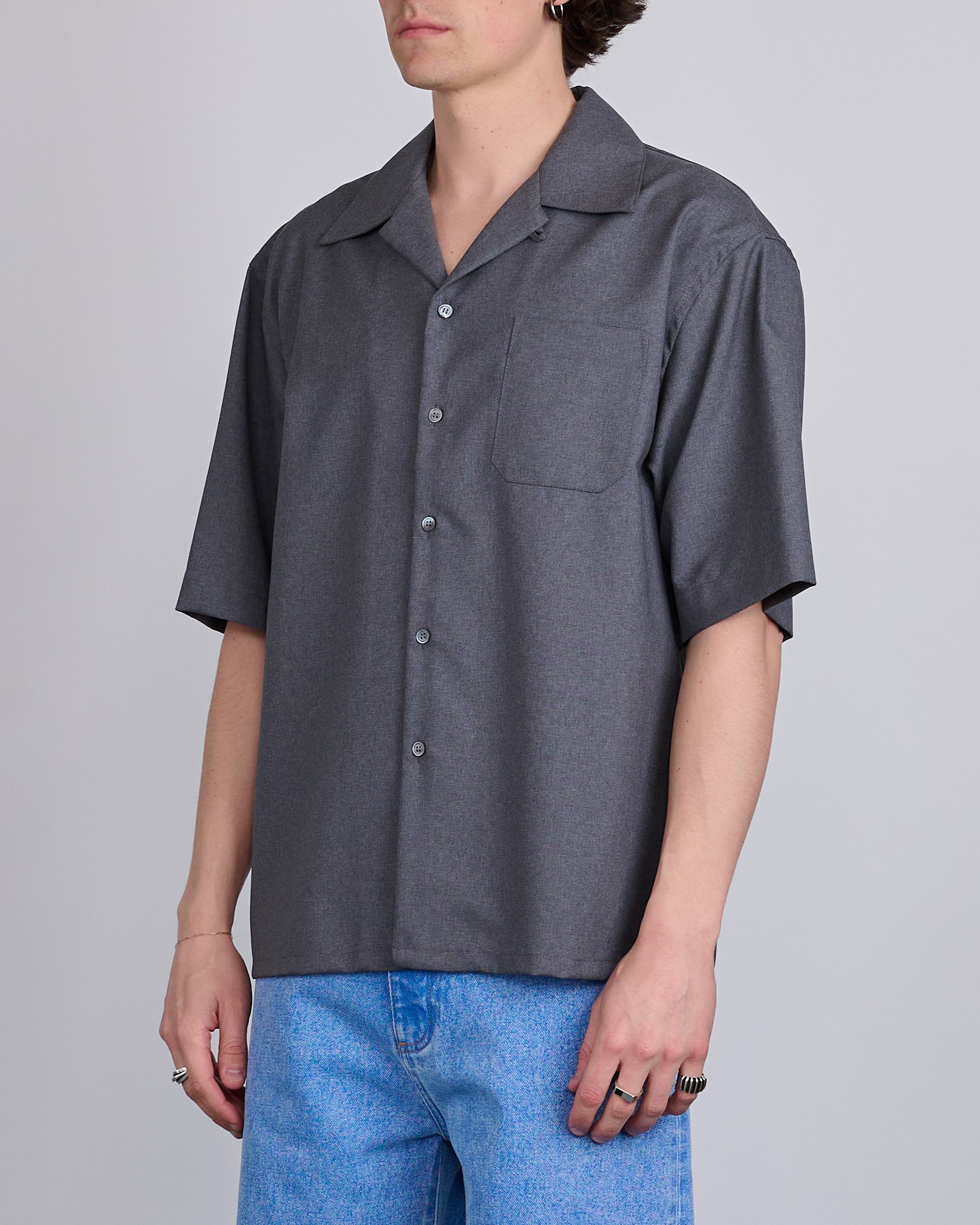 Marni Tropical Wool Bowling Button Shirt Graphite – LESS 17