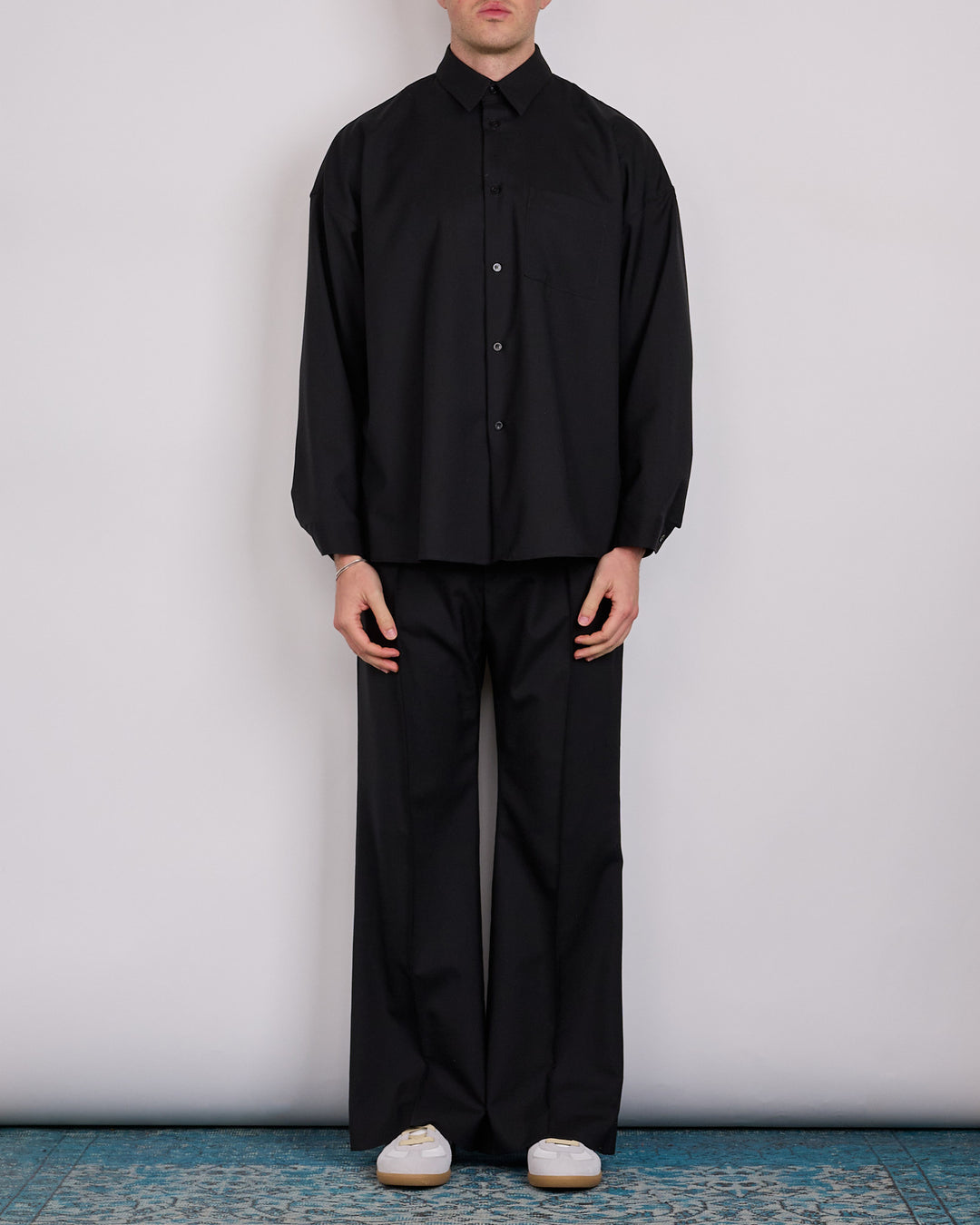 Marni Tropical Wool Flared Pant Black