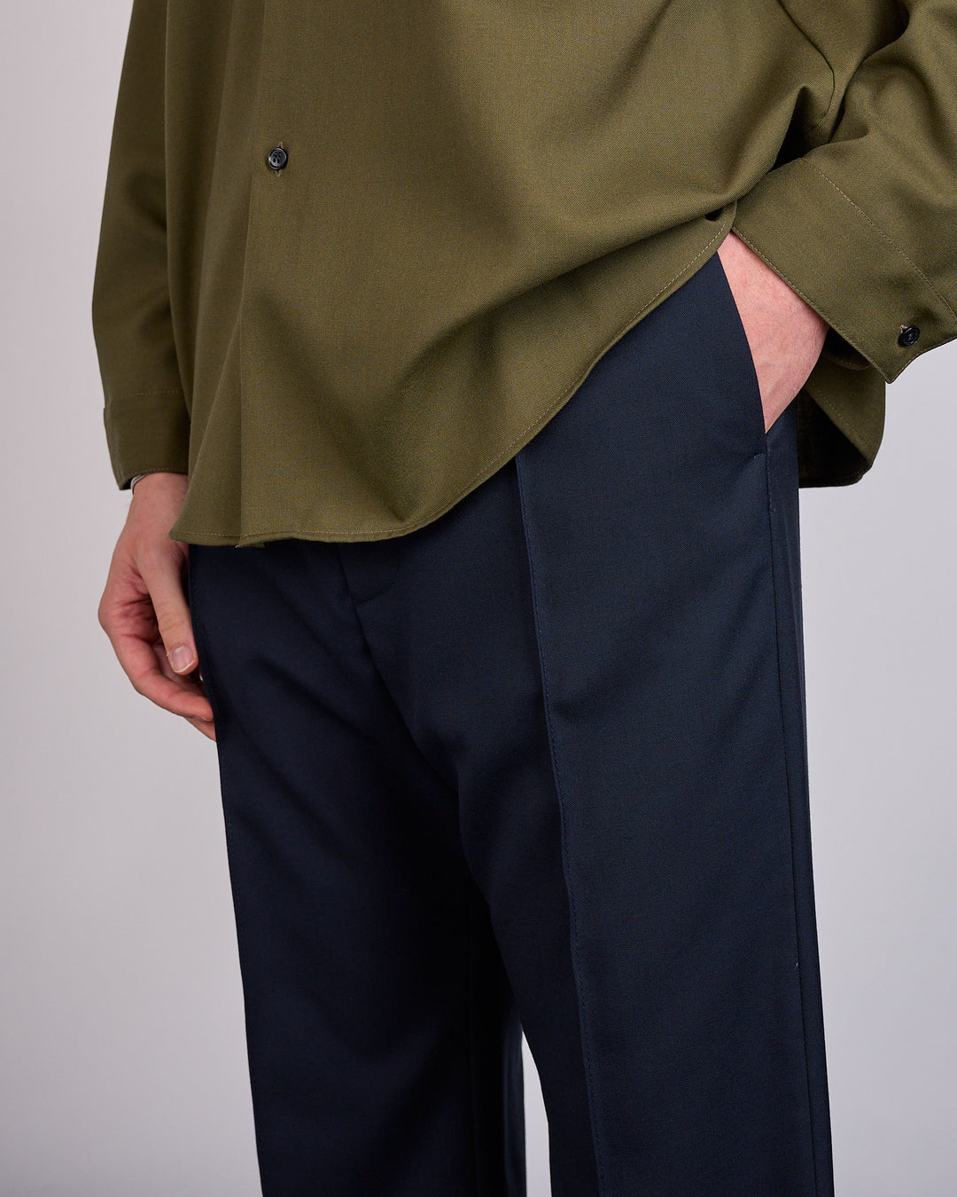 Marni Tropical Wool Flared Pant BluBlack