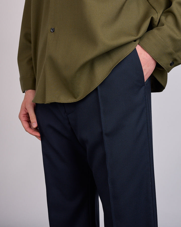 Marni Tropical Wool Flared Pant BluBlack