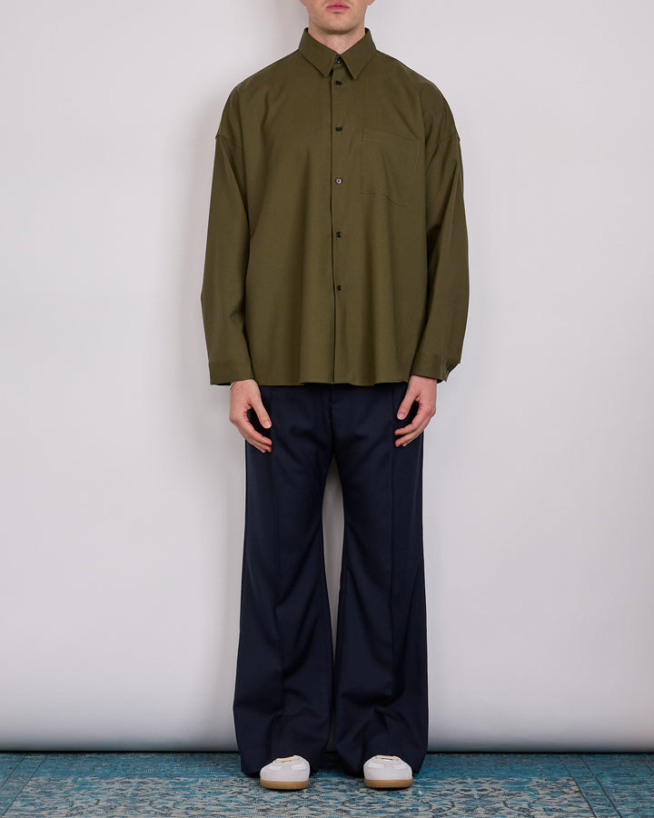 Marni Tropical Wool Flared Pant BluBlack