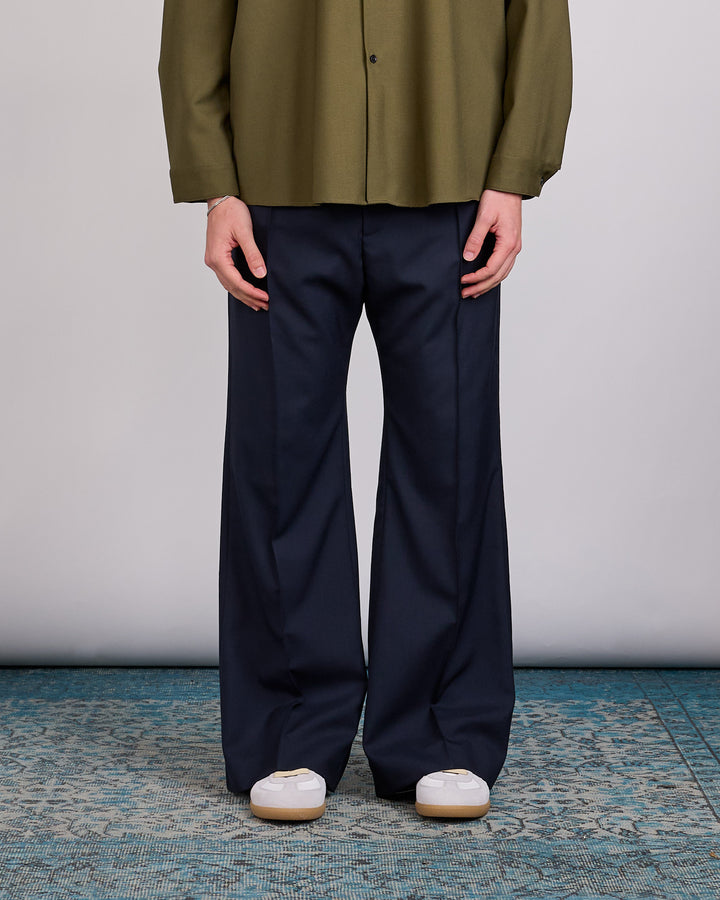 Marni Tropical Wool Flared Pant BluBlack