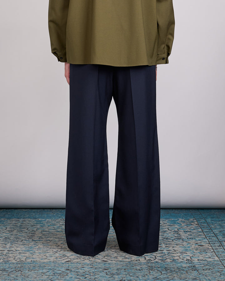 Marni Tropical Wool Flared Pant BluBlack