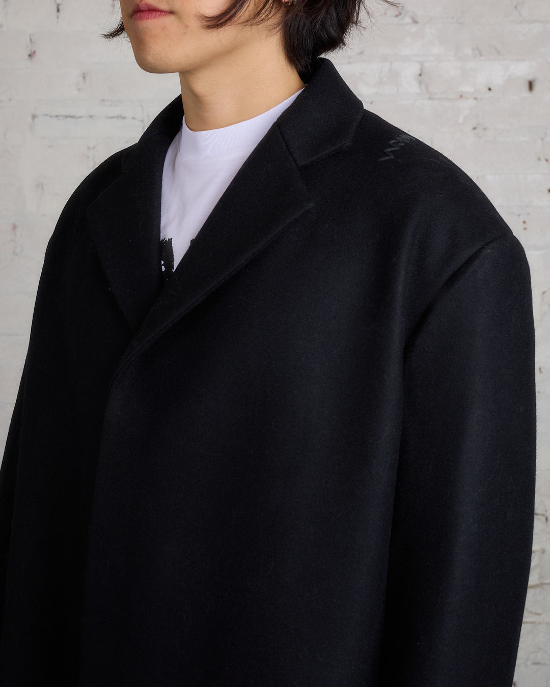 Marni Wool Felt Single Breasted Coat Black