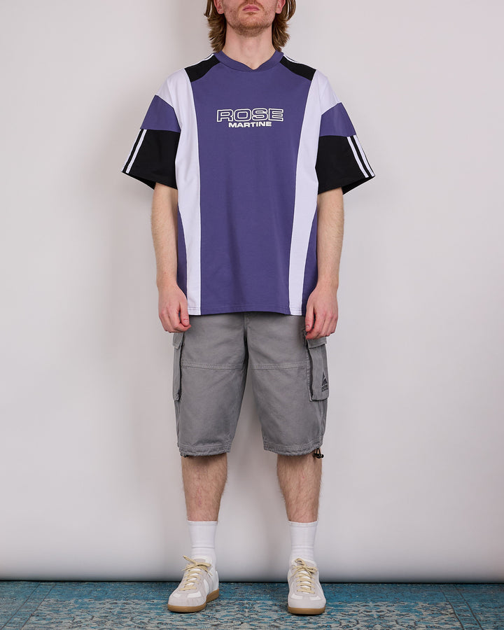 Martine Rose Oversized Panelled T-Shirt Purple Indigo