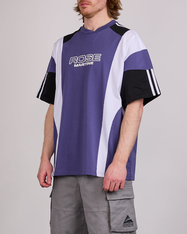 Martine Rose Oversized Panelled T-Shirt Purple Indigo