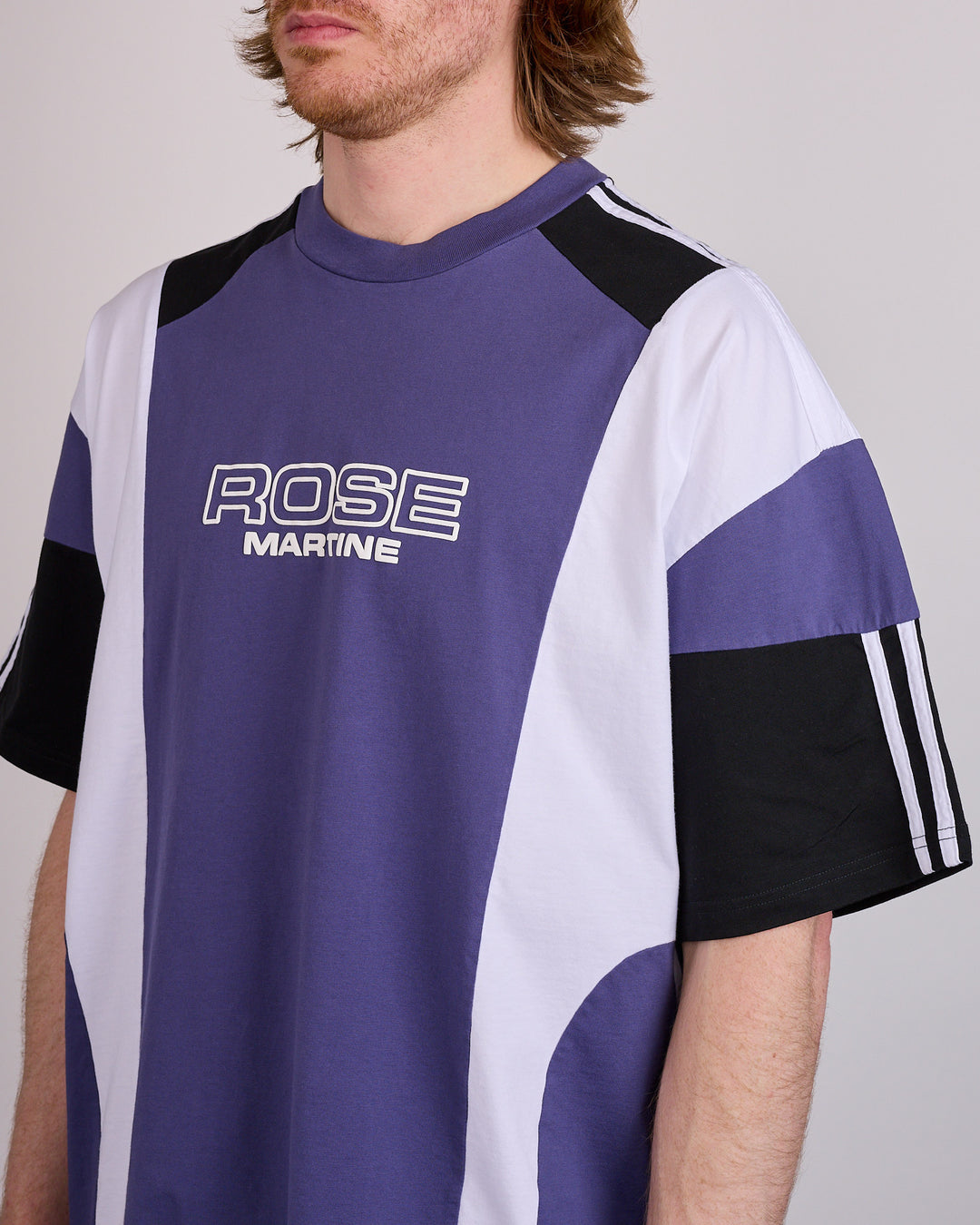 Martine Rose Oversized Panelled T-Shirt Purple Indigo