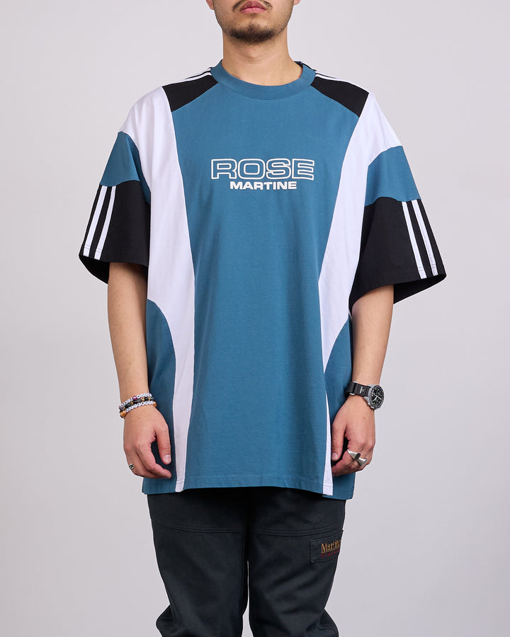 Martine Rose Panelled Oversized T-Shirt Blue Agean Rose