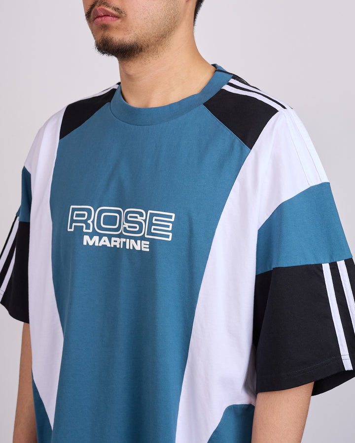 Martine Rose Panelled Oversized T-Shirt Blue Agean Rose