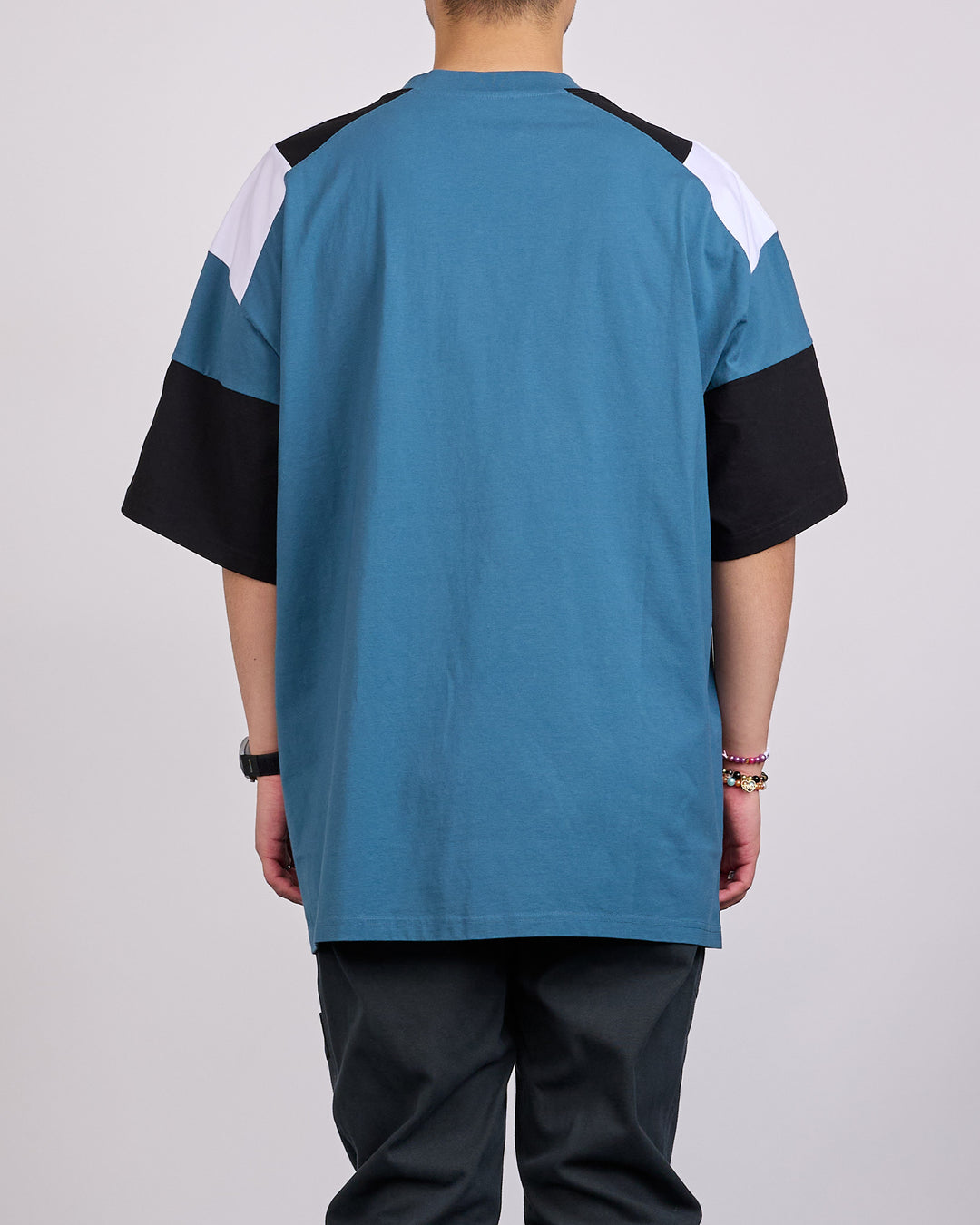 Martine Rose Panelled Oversized T-Shirt Blue Agean Rose