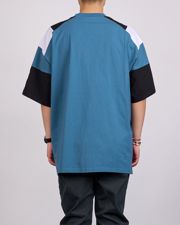 Martine Rose Panelled Oversized T-Shirt Blue Agean Rose