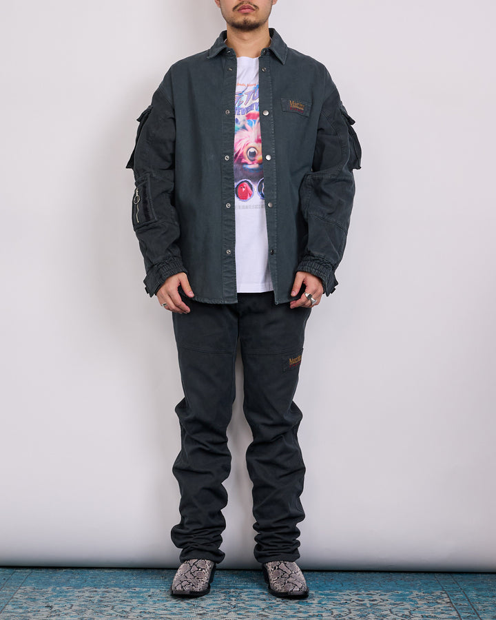 Martine Rose Utility Sleeve Button Shirt Green