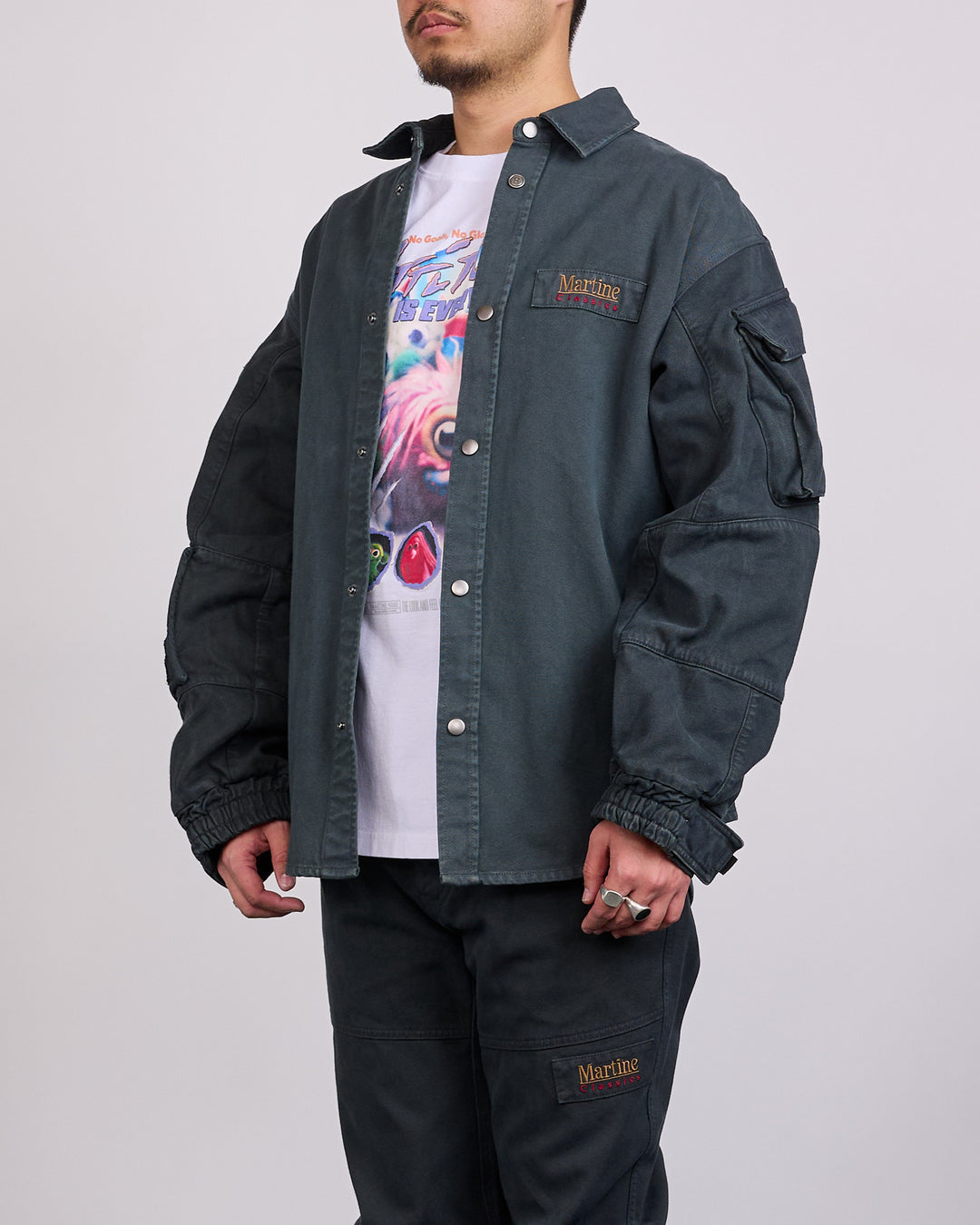 Martine Rose Utility Sleeve Button Shirt Green