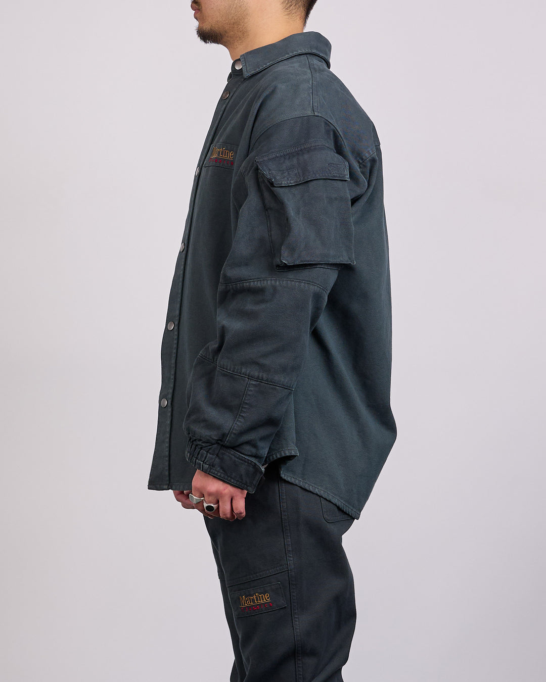 Martine Rose Utility Sleeve Button Shirt Green