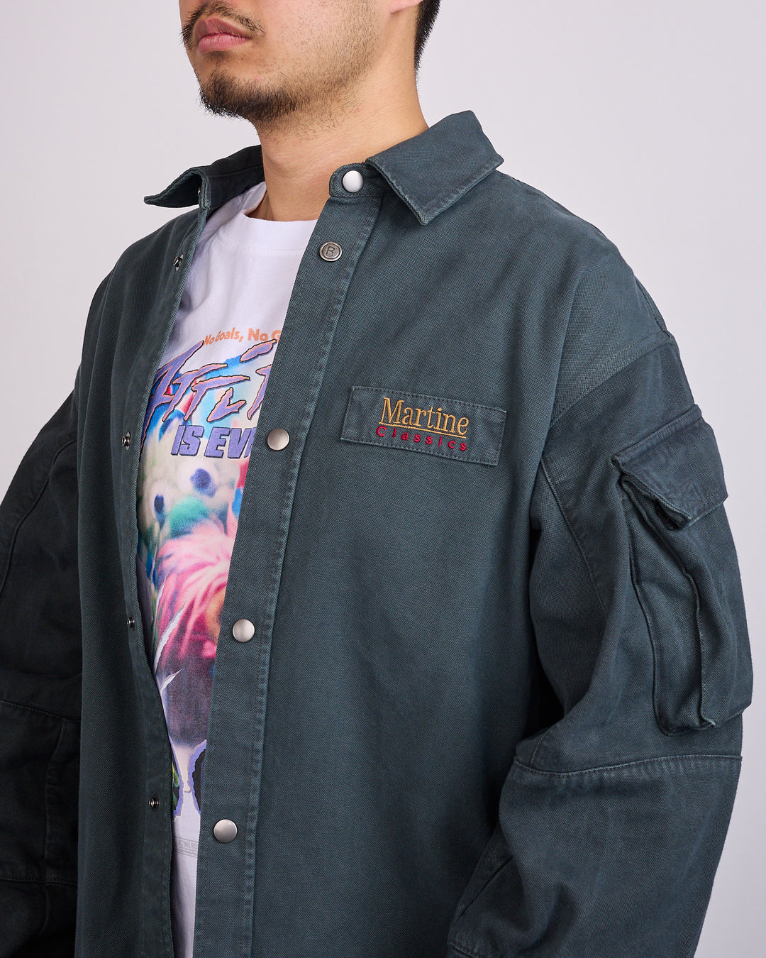 Martine Rose Utility Sleeve Button Shirt Green