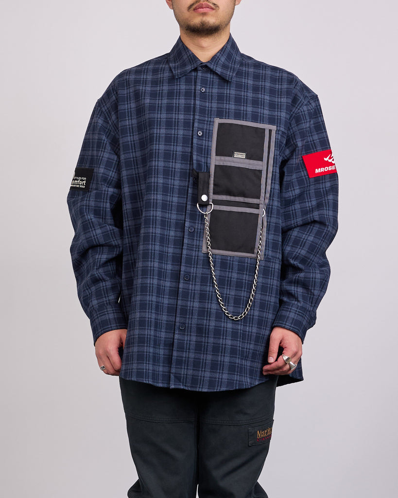MARTINE ROSE Blanket Safari Shirt（サイズM） Martine Rose Wallet Button Shirt Blue – LESS 17