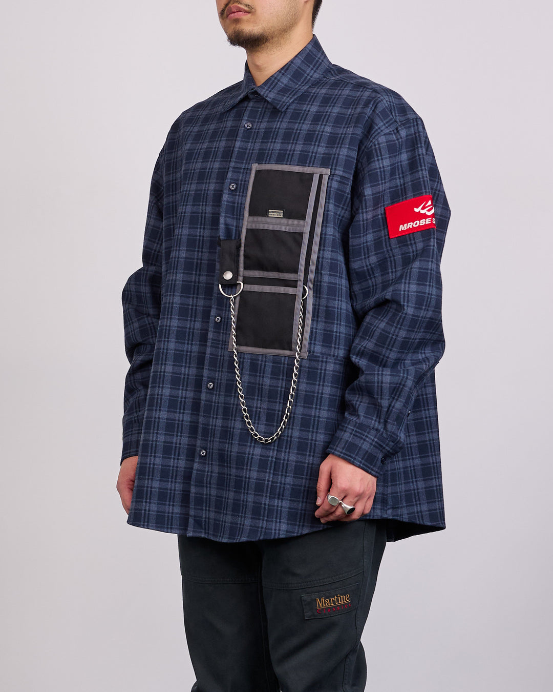 Martine Rose Wallet Button Shirt Blue