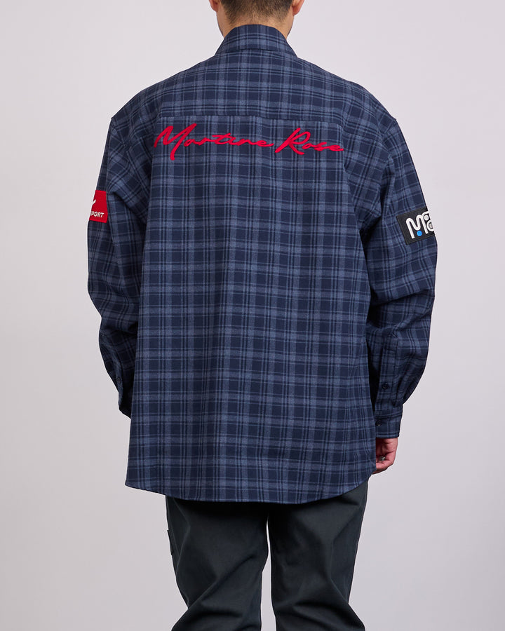 Martine Rose Wallet Button Shirt Blue