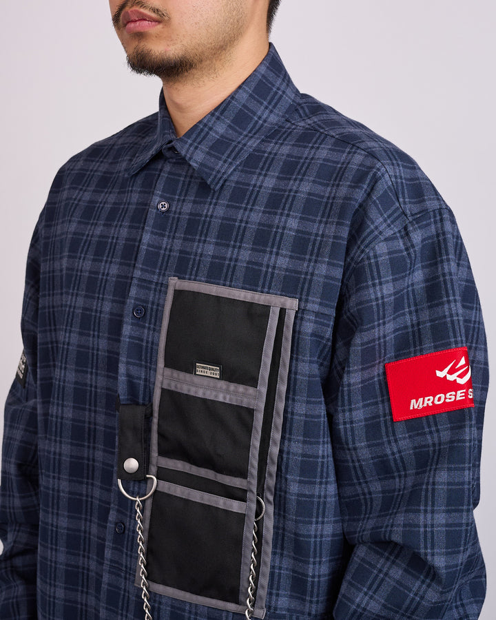 Martine Rose Wallet Button Shirt Blue