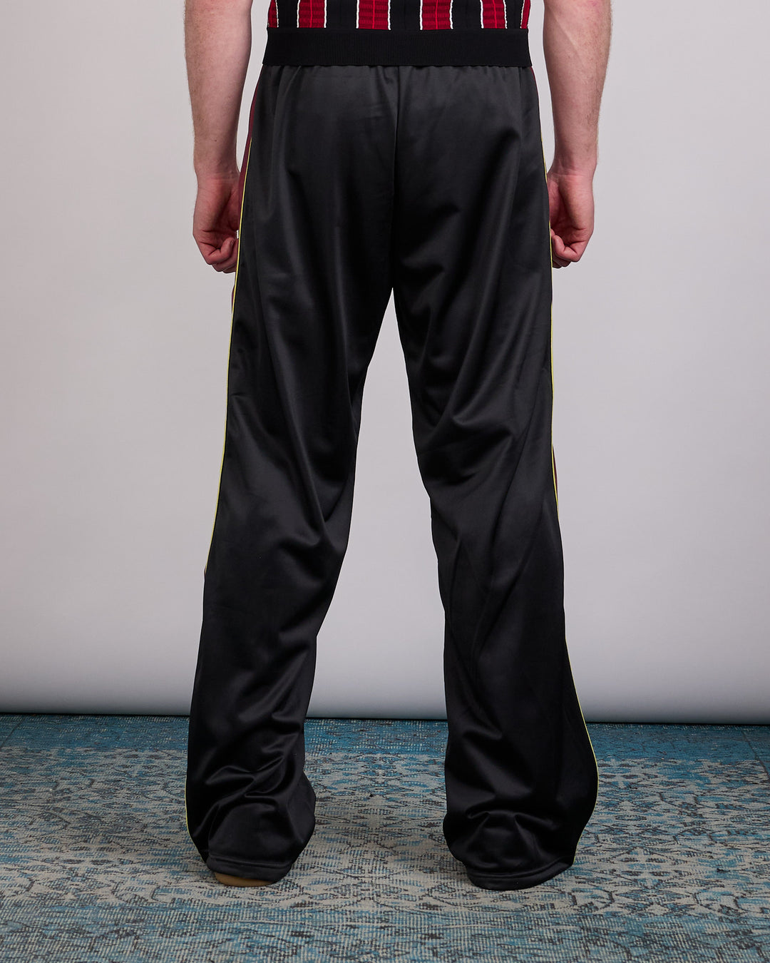 Martine Rose Wide Leg Trackpant Black Burgundy