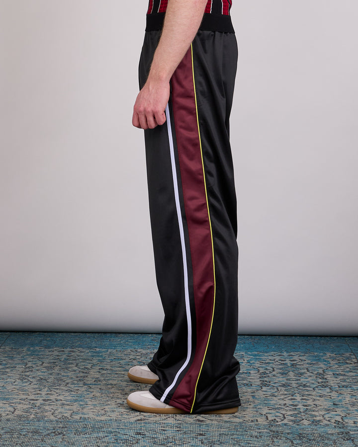 Martine Rose Wide Leg Trackpant Black Burgundy