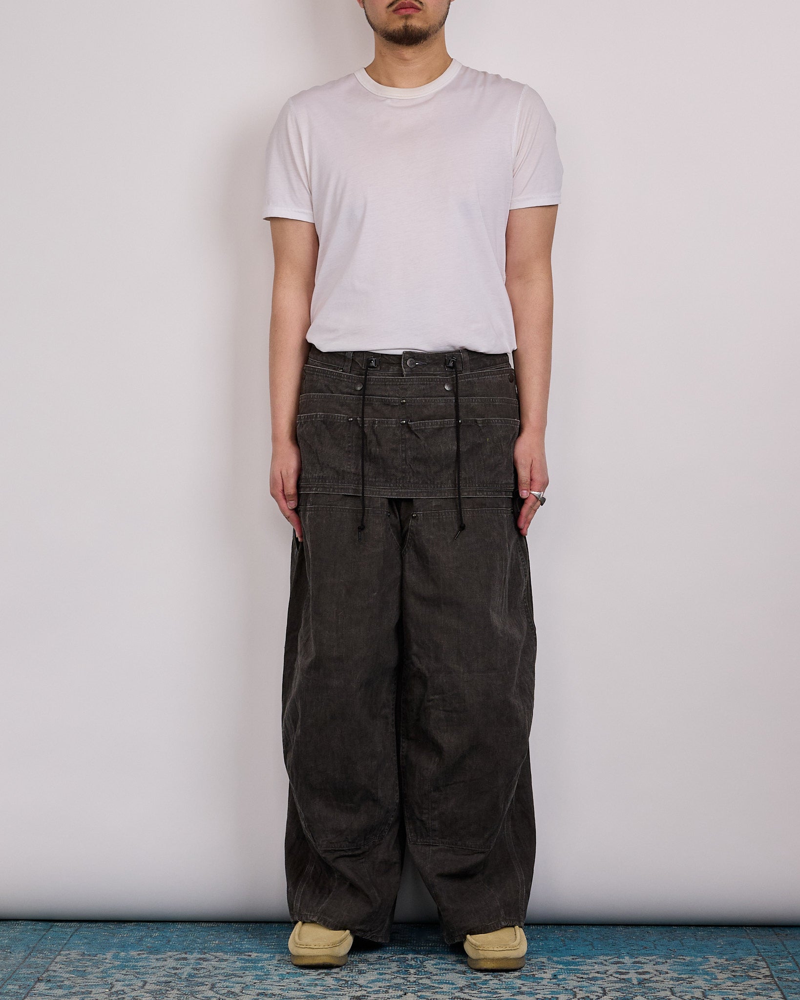パンツ needles H.D. PANT - APRON / 11OZ CANVAS Needles Apron H.D. Pant Cotton-Linen Canvas Sumi Dye Black – LESS 17