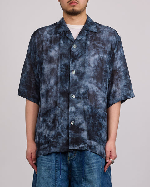 Needles Cabana Button Shirt Uneven Dye Mesh Jacquard Black – LESS 17