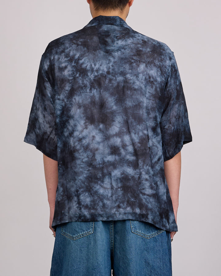 Needles Cabana Button Shirt Uneven Dye Mesh Jacquard Black