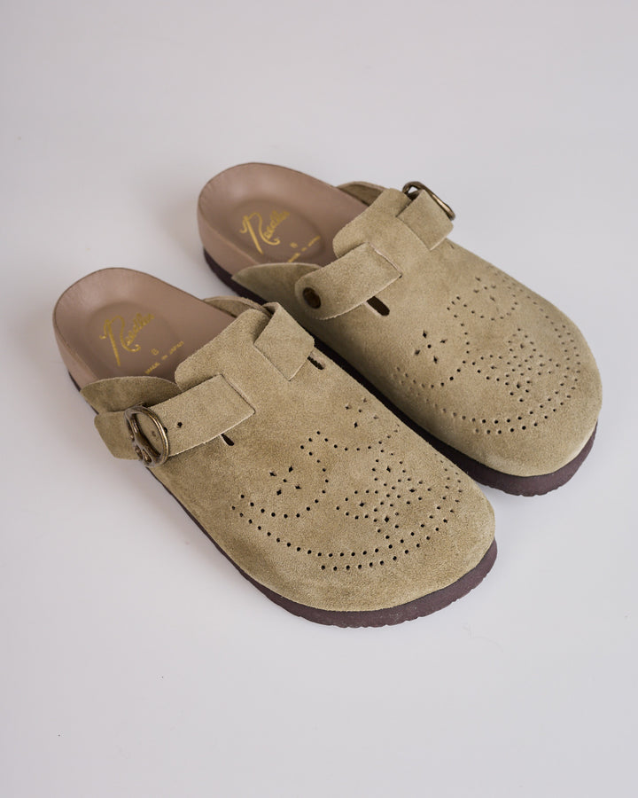 Needles Clog Suede Sandal Taupe